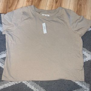 🌴New - Juniors Maxwell Tan Cropped T-Shirt Size XS